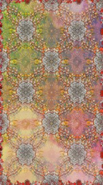 Raster kına dövme tarzı. Hint çiçek desenli madalyon desen. Etnik Mandala süsleme. Tekstil, tebrik kartı, boyama kitabı, telefon durumda yazdırma için kullanılabilir.