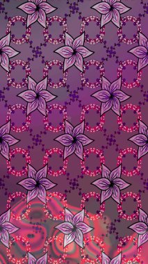 Raster illüstrasyonundaki çiçek desenli çizim. Renkli Bahar Teması eskiz kalıbı. Düz Çiçek Elementleri Tasarımı. Süslü kumaş deseni.