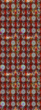 Üst manzara, yumuşak kırmızı ve gri renkli. Sevgililer günü ve tebrik kartı konsepti için şık bir davetiye. Çiçek kompozisyonu, el boyası, hassas şablon. Manzaralı çiçek deseni.