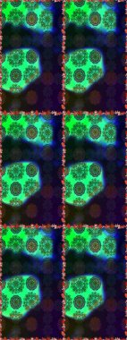 Kusursuz bir arka plan modeli. Yeşil ve gri renkli yapraklı yabani çiçekler. Suluboya, elle çizilmiş. Raster illüstrasyonu.