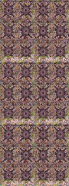 Düz Çiçek Elementleri Tasarımı. Raster illüstrasyonunda kusursuz çiçek deseni. Kahverengi ve nötr renklerde çiçekler. Renkli Yaz Temalı Kusursuz Arkaplan.