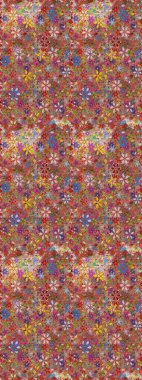 Şirin çiçekli kusursuz desen ve kahverengi ve pembe renklerde yapraklar, suluboya çiçek deseni, duvar kağıdı, kart ya da kumaş için fayanslı. Raster illüstrasyonu.