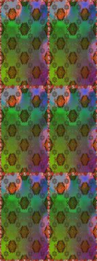 Parmak izi, kumaş, duvar kâğıdı, tekstil için raster dokusu. İşlemeli çiçekli, dikişsiz desen. Renkli grunge, yeşil ve kahverengi çiçeklerle soyut arkaplanı zenginleştirir.