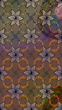 Millefleur 'lar. Küçük kahverengi çiçekli oldukça eski bir besin torbası deseni. Tekstil, kumaş, kapaklar, duvar kağıtları, baskı, paket, koleksiyon defteri, örgü, dekupaj için çiçek arkaplanı..