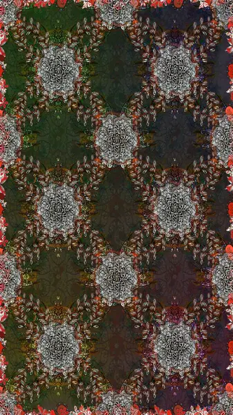 Raster Henna dövme stili. Tekstil, tebrik kartı, boyama kitabı, telefon kılıfı baskısı için kullanılabilir. Etnik Mandala süsü. Hint çiçekli desenli şal desenli..