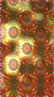 Renkli Bahar Temalı Kusursuz Arkaplan. Çiçek deseni. Raster kusursuz. Güzel kumaş deseni. Düz Çiçek Elementleri Tasarımı.