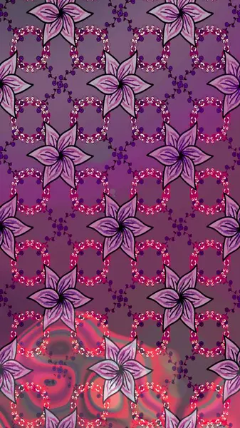 Raster illüstrasyonundaki çiçek desenli çizim. Renkli Bahar Teması eskiz kalıbı. Düz Çiçek Elementleri Tasarımı. Süslü kumaş deseni.