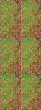 Karalama çiçekleri kusursuz desen. Sanat, esinlenerek ve kahverengiye benzer çiçekler bırakır. Yeşil ve kahverengi el çizimi desen. Raster deseni.