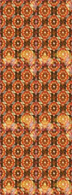 Damask altın soyut çiçek kahverengi renklerde dikişsiz desen. Süslü dekorasyon. Raster illüstrasyonu.