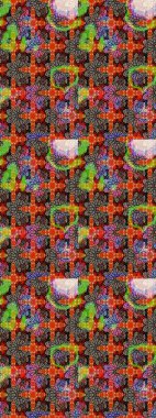 Parlak renkli çiçekleri ve kahverengi ve bej renkli yaprakları olan harika bir çiçek deseni. Halk tarzı. Modern çiçek arkaplanı. Moda baskıları için zarif bir şablon.