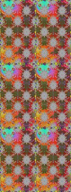 Tebrik kartı geçmişi, boyama kitabı, arkaplan ve tekstil için kullanılabilir. Etnik Mandala havlusu. Raster Henna tarzı. Sınır Kızılderili çiçekli paisley patten. Kusursuz süs izi..