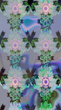 Renkli Bahar Teması eskiz kalıbı. Düz Çiçek Elementleri Tasarımı. Güzel kumaş deseni. Raster illüstrasyonunda çiçek deseni çizimi.