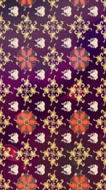 Yatak çarşafları, ceket, paket tasarımı, kumaş ve moda kavramları için tekstil baskısı. Eskiz modeli etnik tasarım. Çiçekleri, deniz kabukları, mandalaları ve suluboya efektleri olan deniz altyapısı.