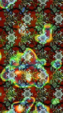 Yeşil renkli çiçekler. Düz Çiçek Elementleri Tasarımı. Renkli Bahar Teması eskiz kalıbı. Raster illüstrasyonunda çiçek deseni çizimi.