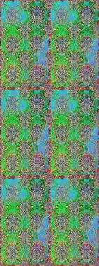 Çiçeksiz desenli arka plan. Yeşil ve mavi renkte çiçekler. Tişört baskısı için çiçek boyama rasteriName.