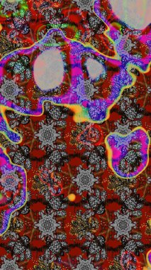 Raster illüstrasyonu. Çiçekli yumuşak bir eskiz şekli. Raster çiçekleri klasik tarzda çizilmiş. Gri ve kırmızı renkte bahar çiçekleri.