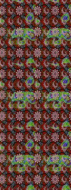 Kahverengi ve kırmızı çiçekli eskiz deseni, suluboya çiçek deseni, sevimli çiçek, duvar kağıdı, kart veya kumaş için fayanslı. Raster - stok.