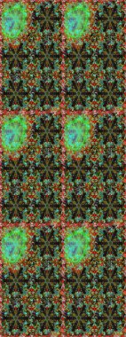 Barok tarzında kusursuz bir doğulu süsü. Raster geleneksel altın pürüzsüz desen yeşil renklerde.