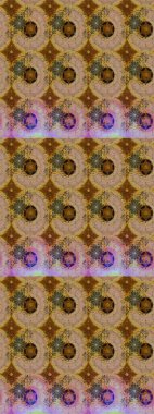 Raster Çiçek İllüstrasyonu güzel tekstil. Kahverengi renkli etnik çiçeklerle zarif bir eskiz deseni..