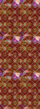 Raster illüstrasyonundaki çiçek desenli çizim. Çiçekler suluboya tarzında kahverengi, kırmızı ve bej renklerinde.