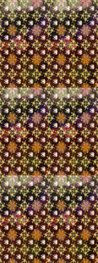 Raster illüstrasyonundaki çiçek desenli çizim. Renkli Bahar Teması eskiz kalıbı. Güzel kumaş deseni. Düz Çiçek Elementleri Tasarımı.