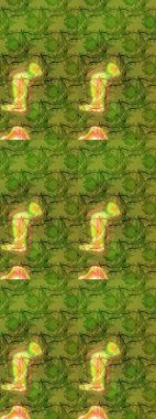 Patlayan çiçekler soyut olarak yerleştirilmiş. Raster illüstrasyonu. Yumuşak, yeşil renkli bahar çiçekleri. Raster deseni.