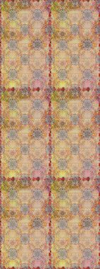 Parmak izi, kumaş, duvar kâğıdı, tekstil için raster dokusu. İşlemeli çiçekli, dikişsiz desen. Renkli grunge, soyut arkaplanı koloj ve nötr çiçeklerle zenginleştirir.