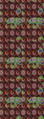 Kahverengi ve kırmızı çiçekli eskiz deseni, suluboya çiçek deseni, sevimli çiçek, duvar kağıdı, kart veya kumaş için fayanslı. Raster - stok.