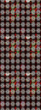 Renkli Bahar Teması eskiz kalıbı. Siyah renkli çiçekler. Düz Çiçek Elementleri Tasarımı. Sevimli çiçek raster deseni.