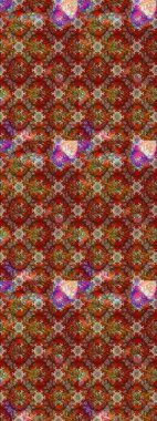 Raster illüstrasyonundaki çiçek desenli çizim. Çiçekler suluboya tarzında kahverengi, kırmızı ve bej renklerinde.