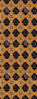 Suluboya çiçekli çiçek deseni. Siyah renkte güzel bir tekstil. Raster illüstrasyonu.