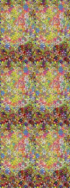 Raster illüstrasyonu. Yeşil ve nötr renklerde çiçekler. Kusursuz çiçek deseni. Düz Çiçek Elementleri Tasarımı. Asya tekstil tarzında. Renkli Bahar Teması Kusursuz Arkaplan.