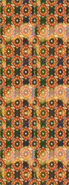 Geleneksel oryantasyon süsü. Kahverengi renklerde, altın elementlerle kusursuz desen. Raster illüstrasyonu. Kusursuz klasik raster altın desenli. Klasik vintage arkaplan.