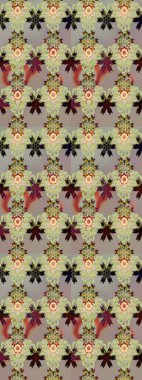 Raster illüstrasyonundaki çiçek desenli çizim. Suluboya tarzında nötr renkler üzerine çiçekler.