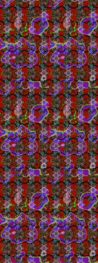 Klasik çiçek tasarımı elementleri. Raster illüstrasyonu. Kırmızı kıvırcık çiçekler kırmızı renkte şekillenir.