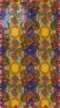 Şirin çiçek elementleri. Taslak desenli, modaya uygun kumaş deseni. Düz Çiçek Elementleri Tasarımı. Raster illüstrasyonu. Renkli Bahar Teması çizim şablonu.