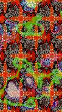 Kahverengi renkli çiçekler. Hediye ambalaj kağıdı, tebrik kartları, posterler ve pankart tasarımı. Raster düz çiçek çizim deseni.