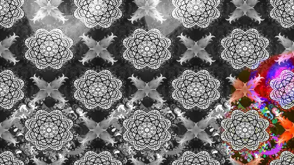 Güzel kumaş deseni. Raster illüstrasyonu. Hoş bir çiçek geçmişi var. Küçük çiçekte çizim deseni.