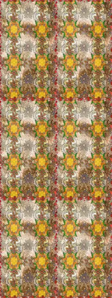 Parlak renkli çiçekleri ve bej renkli yaprakları olan harika bir çiçek deseni. Modern çiçek arkaplanı. Halk tarzı. Moda baskıları için zarif bir şablon.