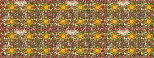 Eskiz arkaplan modeli. Kahverengi yapraklı yabani çiçekler. Suluboya, elle çizilmiş. Raster illüstrasyonu.