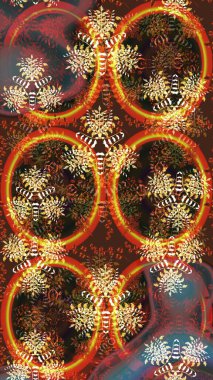 Kahverengi renklerde bahar çiçekleri. Raster illüstrasyonu. Yaprak ve çiçeklerin suluboya resmi, kahverengi renklerdeki çizim deseni.