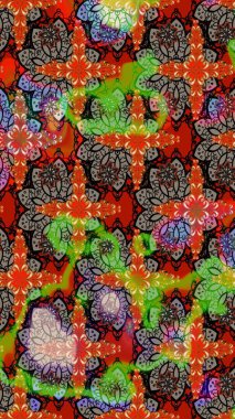 Kahverengi renkli çiçekler. Hediye ambalaj kağıdı, tebrik kartları, posterler ve pankart tasarımı. Raster düz çiçek çizim deseni.