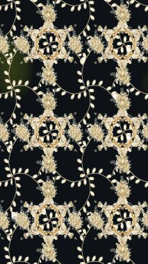 Moda baskıları için zarif bir şablon. Halk tarzı. Modern çiçek arkaplanı. Parlak renkli çiçekleri ve gri yaprakları olan muhteşem bir çiçek deseni..