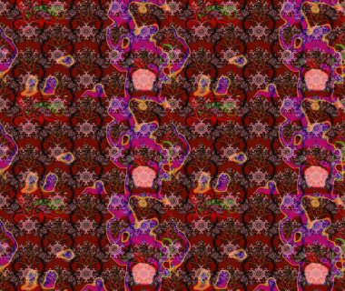 Kahverengi renkte yaz çiçekleri. Çiçekli karalama şeklinde Raster çiçek deseni. Raster illüstrasyonu.