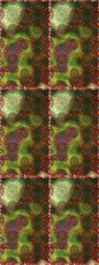 Raster illüstrasyonu. 3 boyutlu çiçekler, pürüzsüz. Kahverengi ve yeşil renklerde.