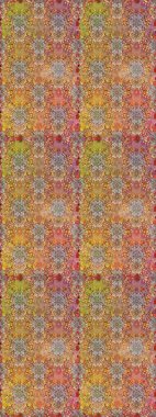 Etnik Mandala havlusu. Raster Henna tarzı. Sınır Kızılderili çiçekli paisley patten. Kusursuz süs izi. Tebrik kartı arkaplanı, boyama kitabı, arkaplan, tekstil için kullanılabilir.