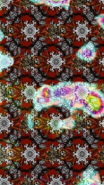 Çiçeksel elementlerle süslenmiş zarif raster dokusu. Küçük çiçekte hoş bir çiçek deseni var. Parlak çiçekli renkler üzerine soyut çizim deseni.