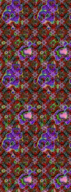 Raster illüstrasyonu. Çizim çiçek deseni duvar kâğıdı olarak kullanılabilir. Kırmızı ve kahverengi renkte çiçekler.