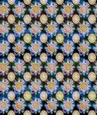 Nazik, narin çiçek arkaplanı. Tarafsız ve mavi renkte çiçekler. Raster çiçek desenli ve çiçekli..