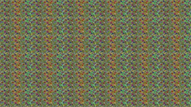 Tropik, dikişsiz çiçek deseni. Raster illüstrasyonu. Yeşil ve kahverengi renkte çiçekler.